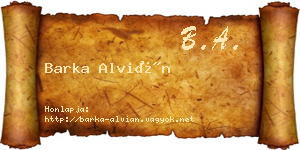 Barka Alvián névjegykártya
